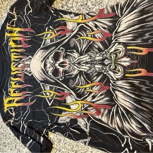 REAL AFFLICTION Y2K GRUNGE SHIRT LARGE MENS